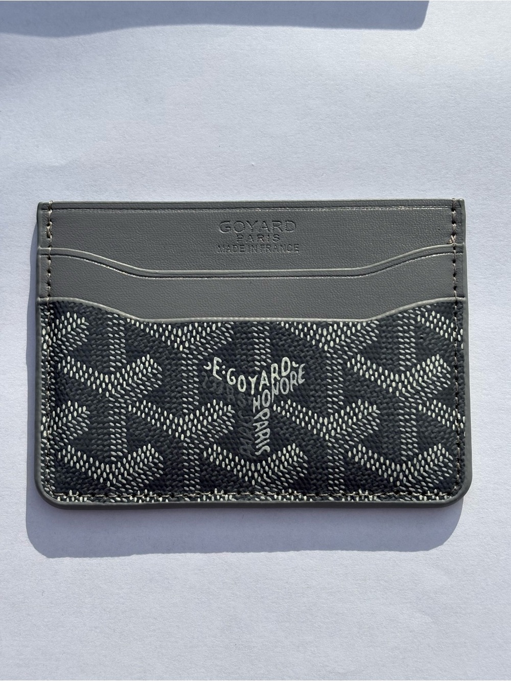 Goyard Gray and Black Goyardine Card Holder - Picture 1 of 10